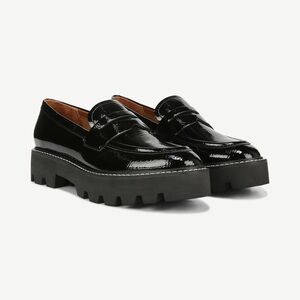 Franco sarto bazel platform lug sole loafer (black patent faux leather)